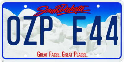 SD license plate 0ZPE44