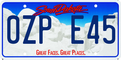SD license plate 0ZPE45