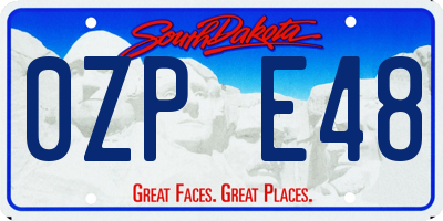 SD license plate 0ZPE48
