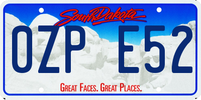 SD license plate 0ZPE52