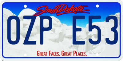 SD license plate 0ZPE53