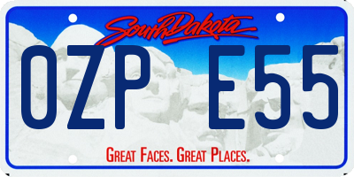 SD license plate 0ZPE55