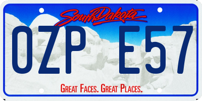 SD license plate 0ZPE57