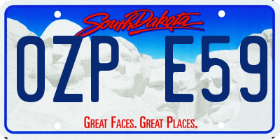 SD license plate 0ZPE59