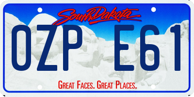 SD license plate 0ZPE61
