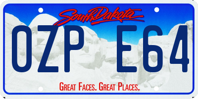 SD license plate 0ZPE64