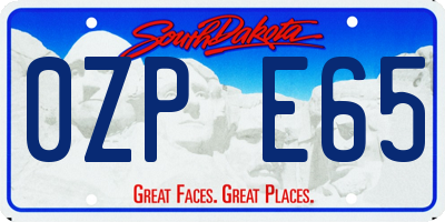 SD license plate 0ZPE65