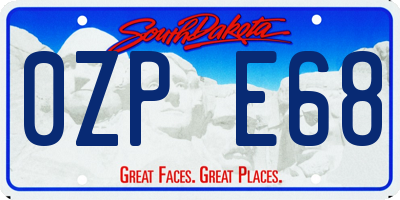 SD license plate 0ZPE68