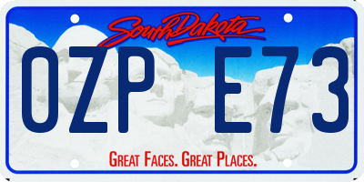 SD license plate 0ZPE73