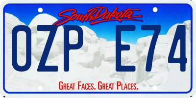 SD license plate 0ZPE74