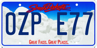 SD license plate 0ZPE77
