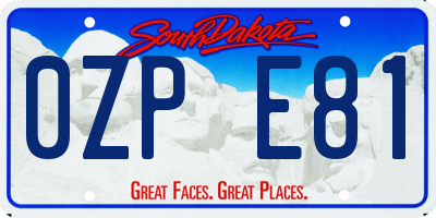 SD license plate 0ZPE81
