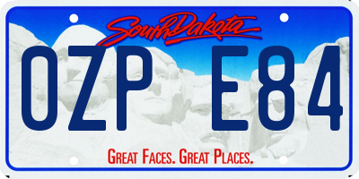 SD license plate 0ZPE84