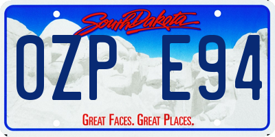 SD license plate 0ZPE94