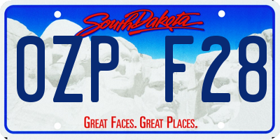 SD license plate 0ZPF28