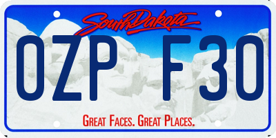 SD license plate 0ZPF30
