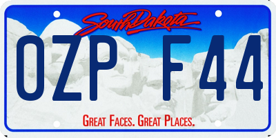SD license plate 0ZPF44