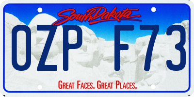 SD license plate 0ZPF73