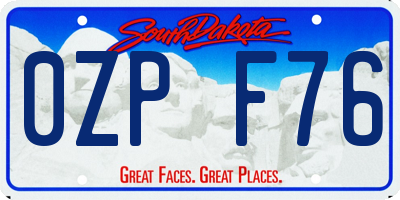 SD license plate 0ZPF76