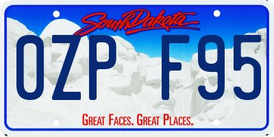 SD license plate 0ZPF95