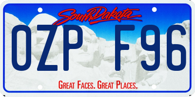 SD license plate 0ZPF96