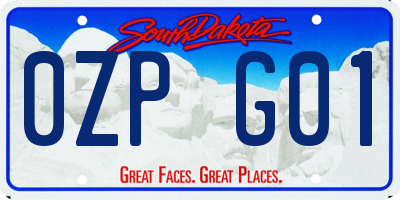 SD license plate 0ZPG01