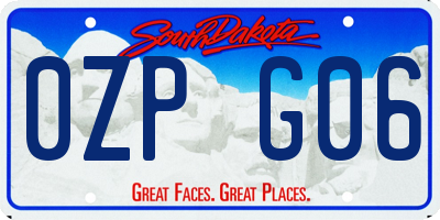 SD license plate 0ZPG06