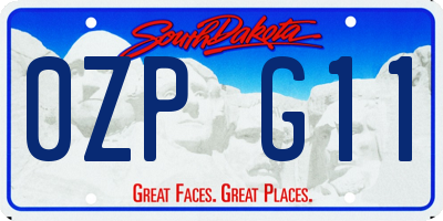 SD license plate 0ZPG11