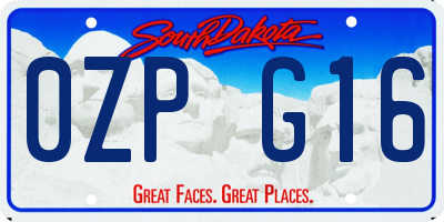 SD license plate 0ZPG16