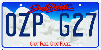 SD license plate 0ZPG27