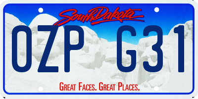 SD license plate 0ZPG31