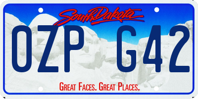 SD license plate 0ZPG42