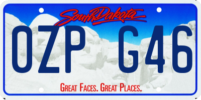 SD license plate 0ZPG46