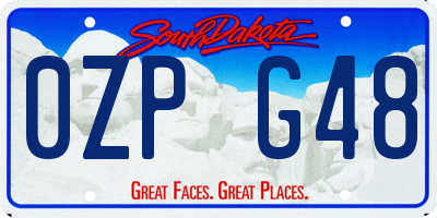 SD license plate 0ZPG48