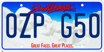 SD license plate 0ZPG50