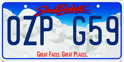 SD license plate 0ZPG59