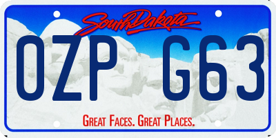 SD license plate 0ZPG63