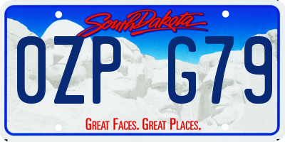 SD license plate 0ZPG79