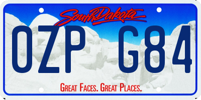 SD license plate 0ZPG84
