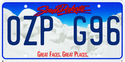 SD license plate 0ZPG96