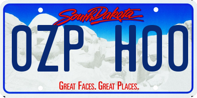 SD license plate 0ZPH00