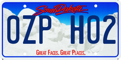 SD license plate 0ZPH02