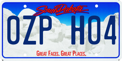 SD license plate 0ZPH04