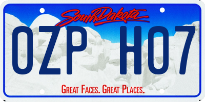 SD license plate 0ZPH07