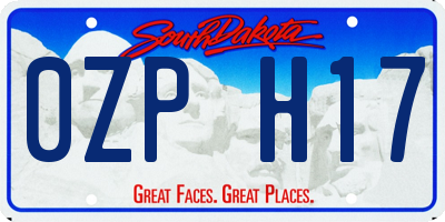 SD license plate 0ZPH17