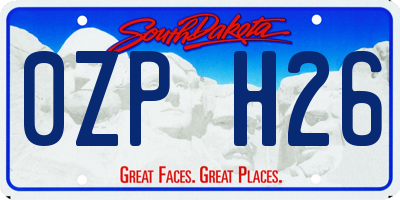 SD license plate 0ZPH26