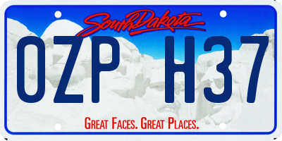 SD license plate 0ZPH37