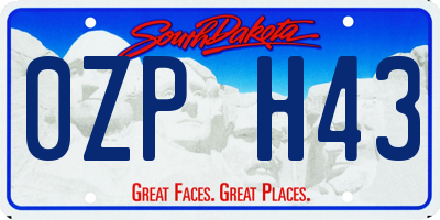 SD license plate 0ZPH43