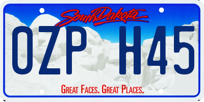 SD license plate 0ZPH45