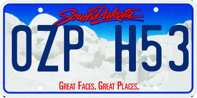 SD license plate 0ZPH53